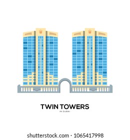 Dubai towers icon vector. Dubai towers sign on white background. Dubai towers icon for web and app