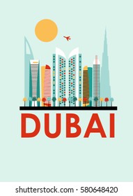 Dubai Travel Background Vector Stock Vector (Royalty Free) 580648420 ...