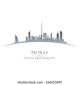 Dubai UAE city skyline silhouette. Vector illustration