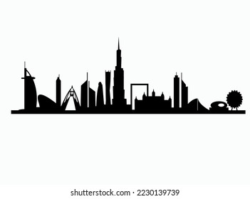 Dubai UAE city skyline silhouette