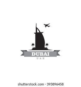 Dubai UAE city symbol vector illustration