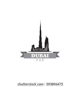 Dubai UAE city symbol vector illustration