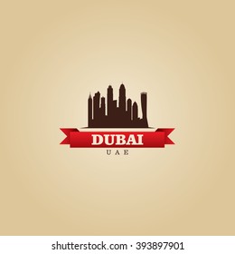 Dubai UAE city symbol vector illustration