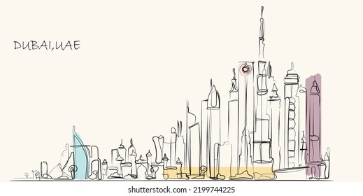 Dubai Uae Skyline Art