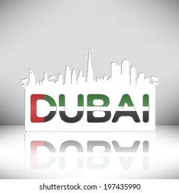 Dubai U.A.E. vector design on white background.