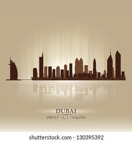 Dubai United Arab Emirates skyline city silhouette