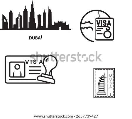 dubai visa silhoutte dubai eps file dubai visa silhoutte vector eps file 10