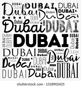 Dubai wallpaper word cloud, travel concept background