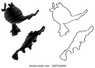Dubasari District (Republic of Moldova, Administrative divisions of Moldova) map vector illustration, scribble sketch Dubasari map