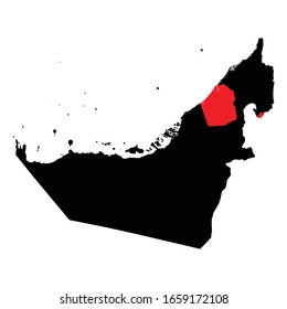 Dubayy highlighted on United Arab Emirates map Vector EPS 10