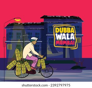 Dubba wala mumbai people illustration