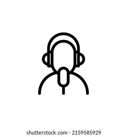 Dubbing Icon. Line Art Style Design Isolated On White Background