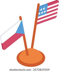 Dubbing with natural-sounding AI isometric vector icon, International Language Day symbol, Translation Services sign, Plurilingualism and Multilingualism , translate a live voice announcements concept
