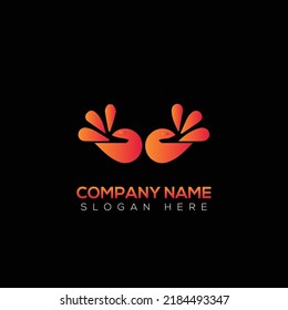 Dubble Peacock logo vector illustration design 
