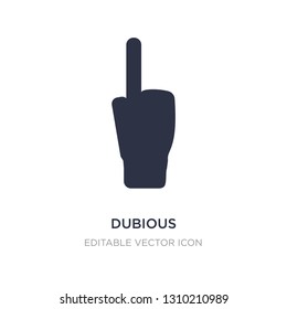dubious icon on white background. Simple element illustration from Guestures concept. dubious icon symbol design.