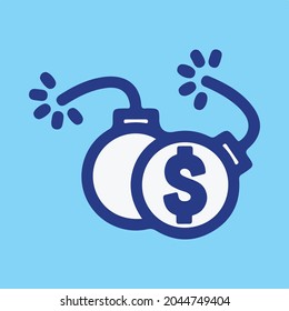 Duble Boom or logo isolated sign symbol with US Dollar Currency Icon.eps