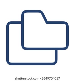 Duplicar icono de carpeta plana ilustración esquema logo
