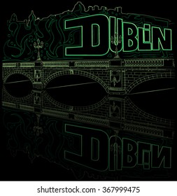 Dublin bridge illustration