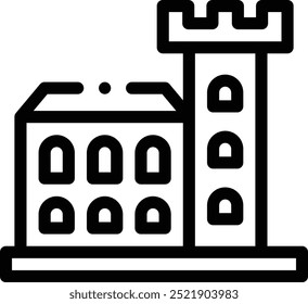 dublin castle icon. Thin Linear Style Design Isolated On White Background