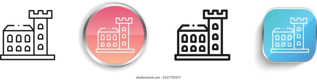 dublin castle icon. Thin Linear, Regular and Button Style Design Isolated On White Background