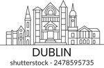 Dublin City Line Draw Free vector