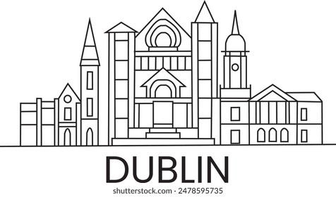 Dublin City Line Draw Free vector