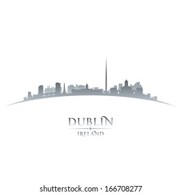 Dublin Ireland  city skyline silhouette. Vector illustration