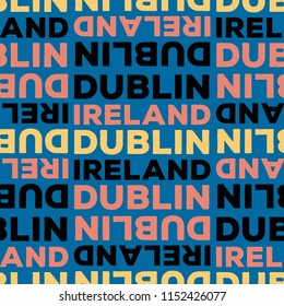 Dublin, Ireland seamless pattern