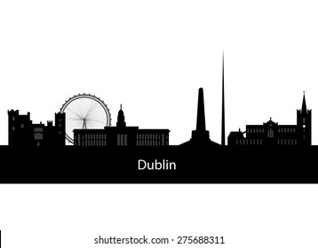 Dublin, Ireland skyline. Detailed vector silhouette