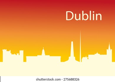 Dublin, Ireland skyline. Detailed vector silhouette