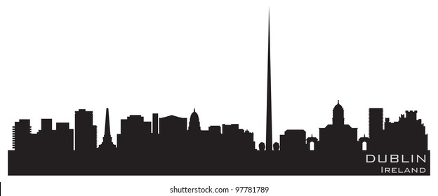 Dublin, Ireland skyline. Detailed vector silhouette
