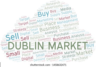 Dublin Market word cloud. Vector made with text only