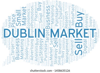 Dublin Market word cloud. Vector made with text only