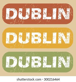 Dublin on colored background