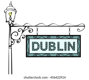 Dublin retro vintage lamppost pointer. 