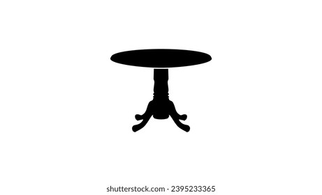 Dublin Round Table, schwarz, einzelne Silhouette