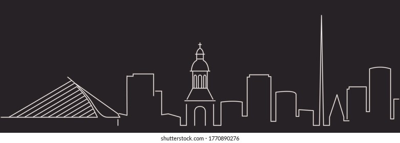 Dublin Single Line Simple Minimalist Skyline