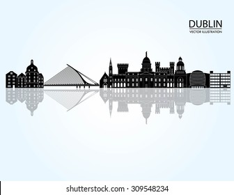 Dublin skyline. vector illustration