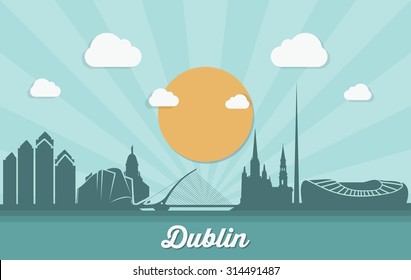 Dublin skyline - vector illustration
