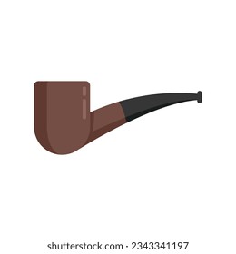 Dublin smoke pipe icon flat vector. Smoker wood. Old pipe isolated