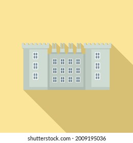 Icono de construcción de calle de Dublín vector plano. Edificio de la ciudad de Irlanda. Punto de referencia de Cityscape
