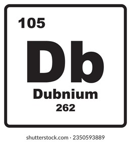Diseño de símbolo de ilustración de vector de icono de Dubnio