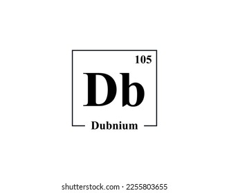 Dubnium icon vector. 105 Db Dubnium
