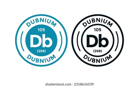 DUBNIUM logo badge design. this is chemical element of periodic table symbol. Suitable for business, technology, molecule, atomic symbol 