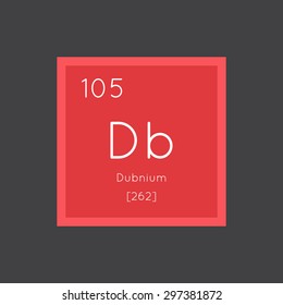Dubnium simple style tile icon. Chemical element of periodic table. Vector illustration EPS8