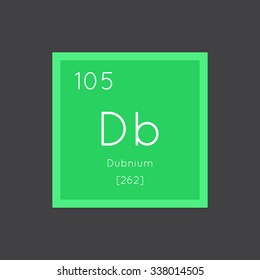 Dubnium simple style tile icon. Chemical element of periodic table. Vector illustration EPS8
