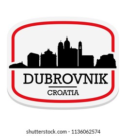 Dubrovnik Croatia Label Stamp Icon Skyline City Design Tourism