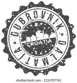 Dubrovnik Croatia Travel Stamp Icon City Design Tourism Export Seal