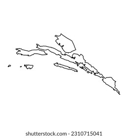 Dubrovnik Neretva county map, subdivisions of Croatia. Vector illustration.