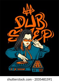 a dubstep dj girl for your tshirt design